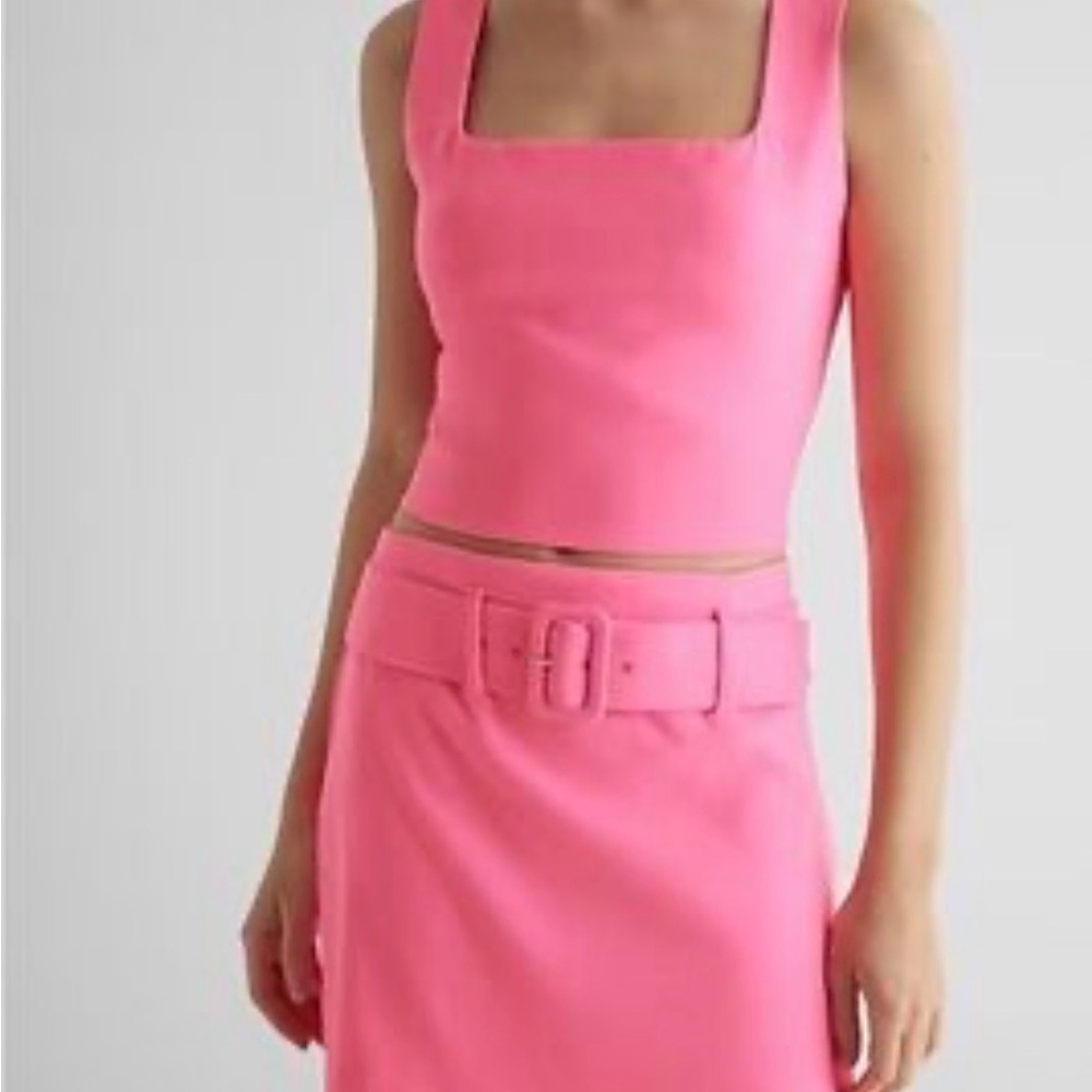 Express Vibrant Pink  Dress Set with Belt